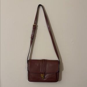 Banana Republic Brown Leather Messenger Bag with Adjustable Strap